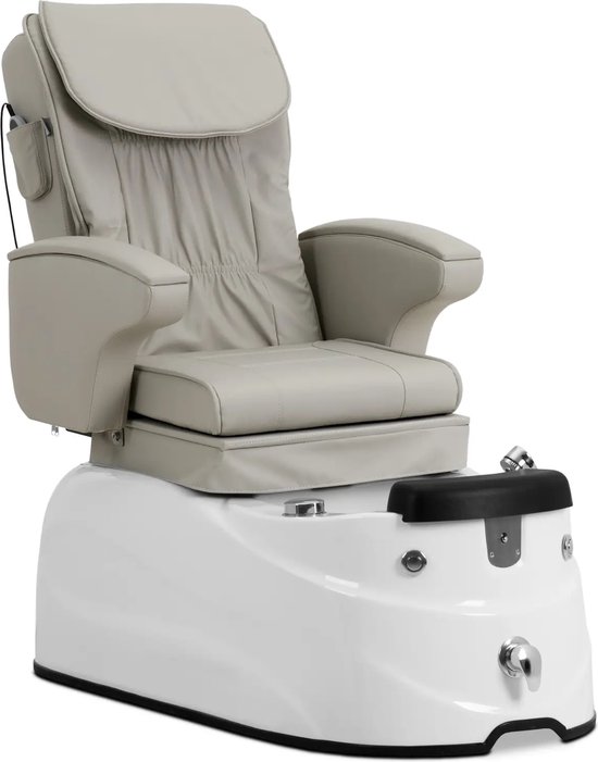 Elektrische pedicurestoel - met verlicht voetenbad en massagefuncties - 105 W - 150 kg - beige - physa
