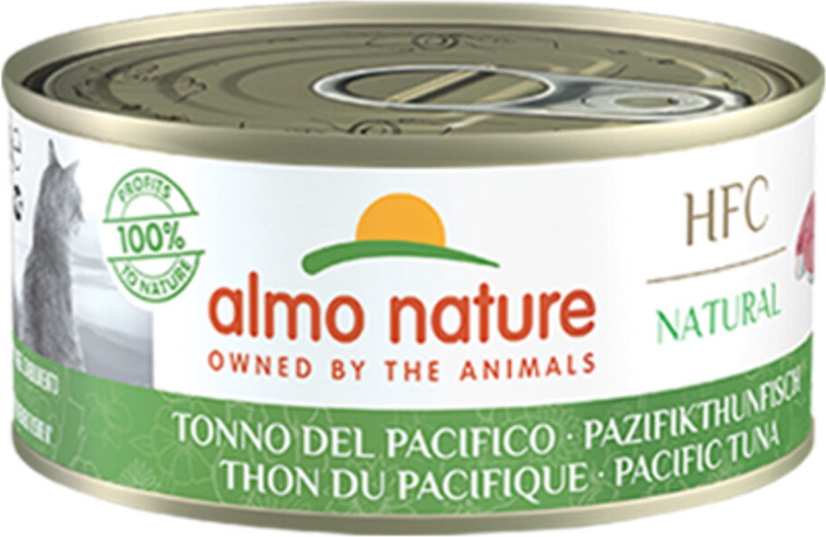 48x Almo Nature HFC Natural Kattenvoer Nat Blik Stille Oceaan Tonijn 150 gr