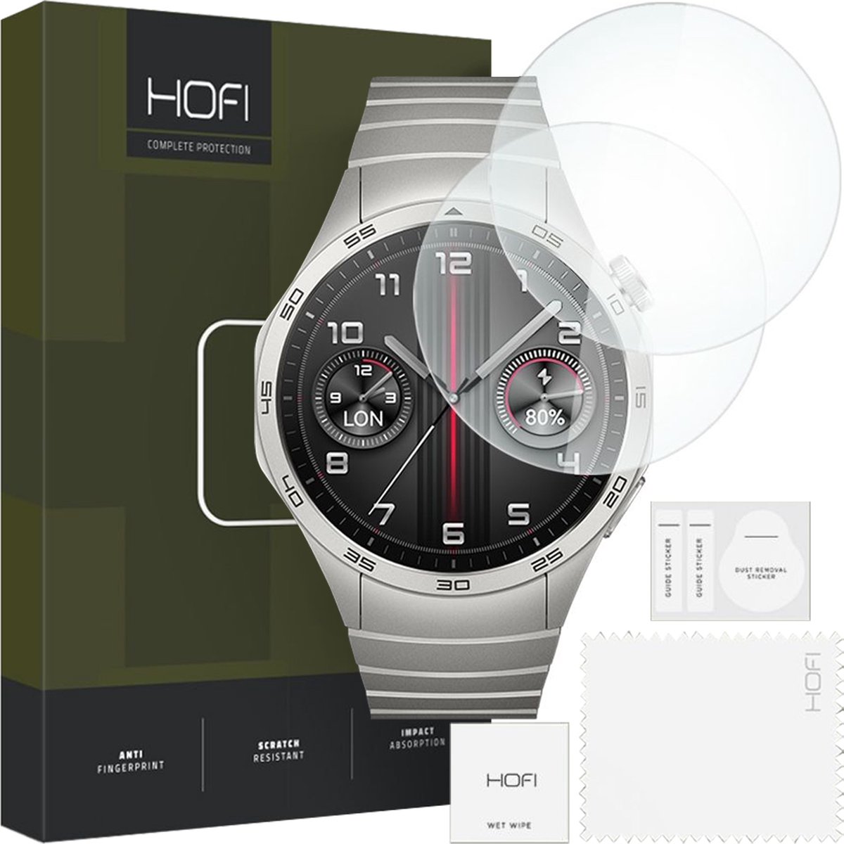 GEHARD - GLAS - HOFI GLASS PRO+ 2-PACK HUAWEI HORLOGE GT - 4 - (46 - MM) - HELDER