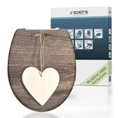 Bol.com SCHÜTTE WC-Bril 82377 WOOD HEART - Duroplast - Soft Close - Afklikbaar - RVS-Scharnieren - Belastbaar tot 175 kg - Decor... aanbieding