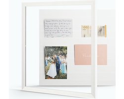 Deknudt Frames XXL collagelijst met afneembare voorzijde (wit, 40 x 40 cm, glas) - grote fotolijst voor meerdere foto's - makkelijk te openen aan de voorkant