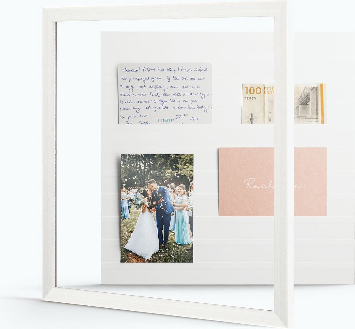 Deknudt Frames XXL collagelijst met afneembare voorzijde (wit, 50 x 50 cm, glas) - grote fotolijst voor meerdere foto's - makkelijk te openen aan de voorkant