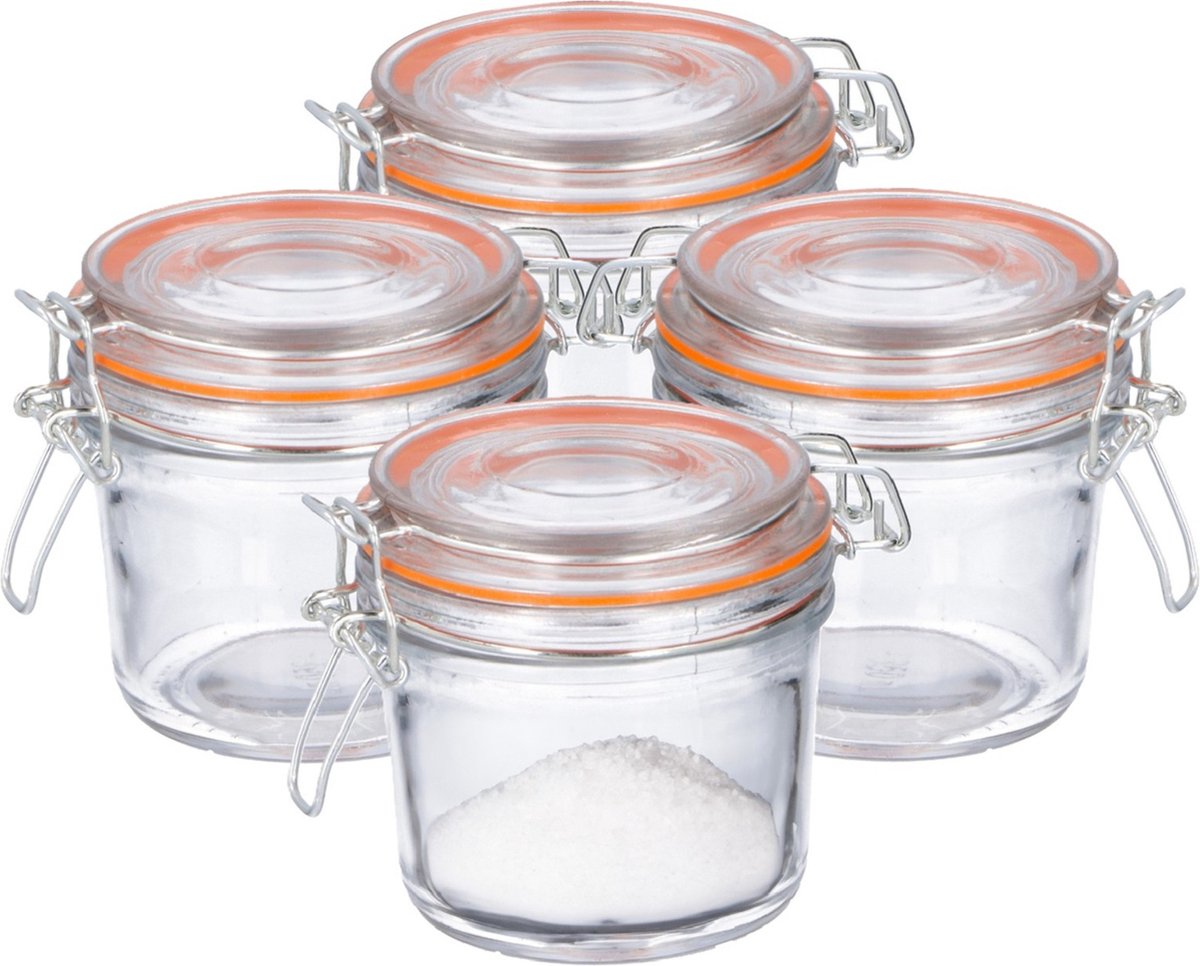 Weckpot/inmaakpot - 8x - 250 ml - glas - met beugelsluiting - luchtdicht