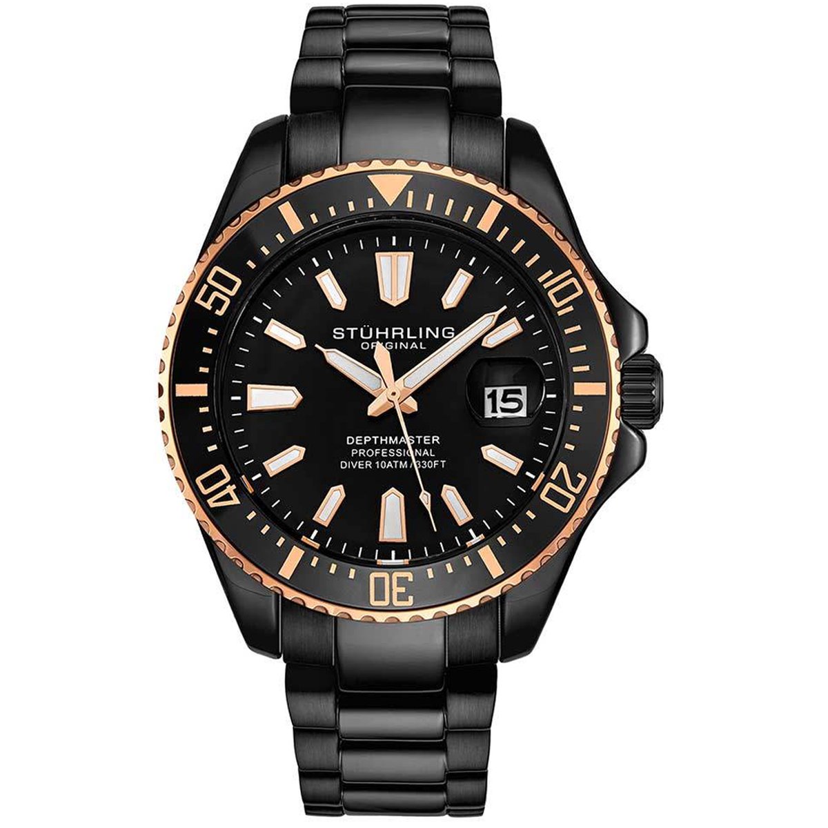 Stührling Depthmaster 3950A Quartz 42mm Duikhorloge - Horloge Heren - Horloges voor Mannen - Waterdicht 10 ATM - Ultra-nauwkeurige Miyota Uurwerk