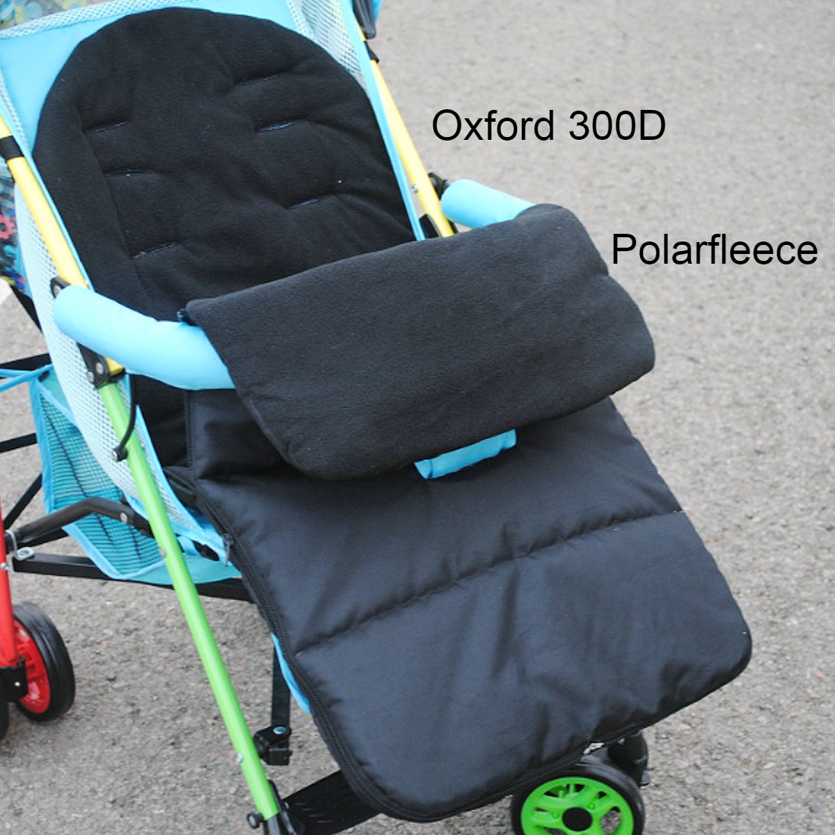 Allernieuwste.nl® Winterwarme Voetenzak voor Buggy en Kinderwagen - Universele Slaapzak Zwart/Zwart – foto 2