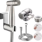 Bidet - Handdouche - Met Kraandispenser- Sproeier - Handheld - RVS - Multifunctioneel - Zilver