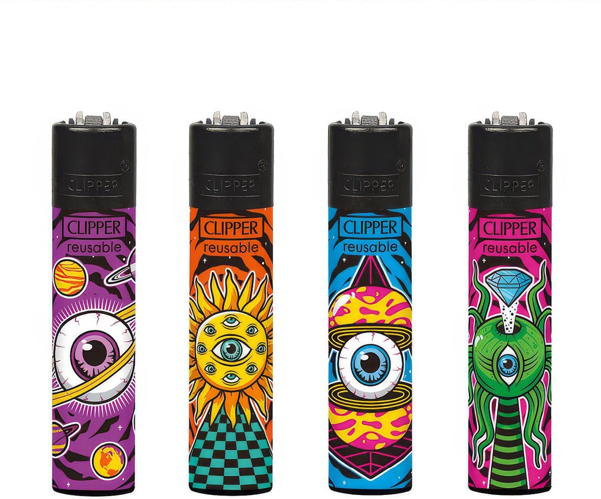 Clipper Classic Large Aanstekers "Trippy Planets" (4 Stuks)