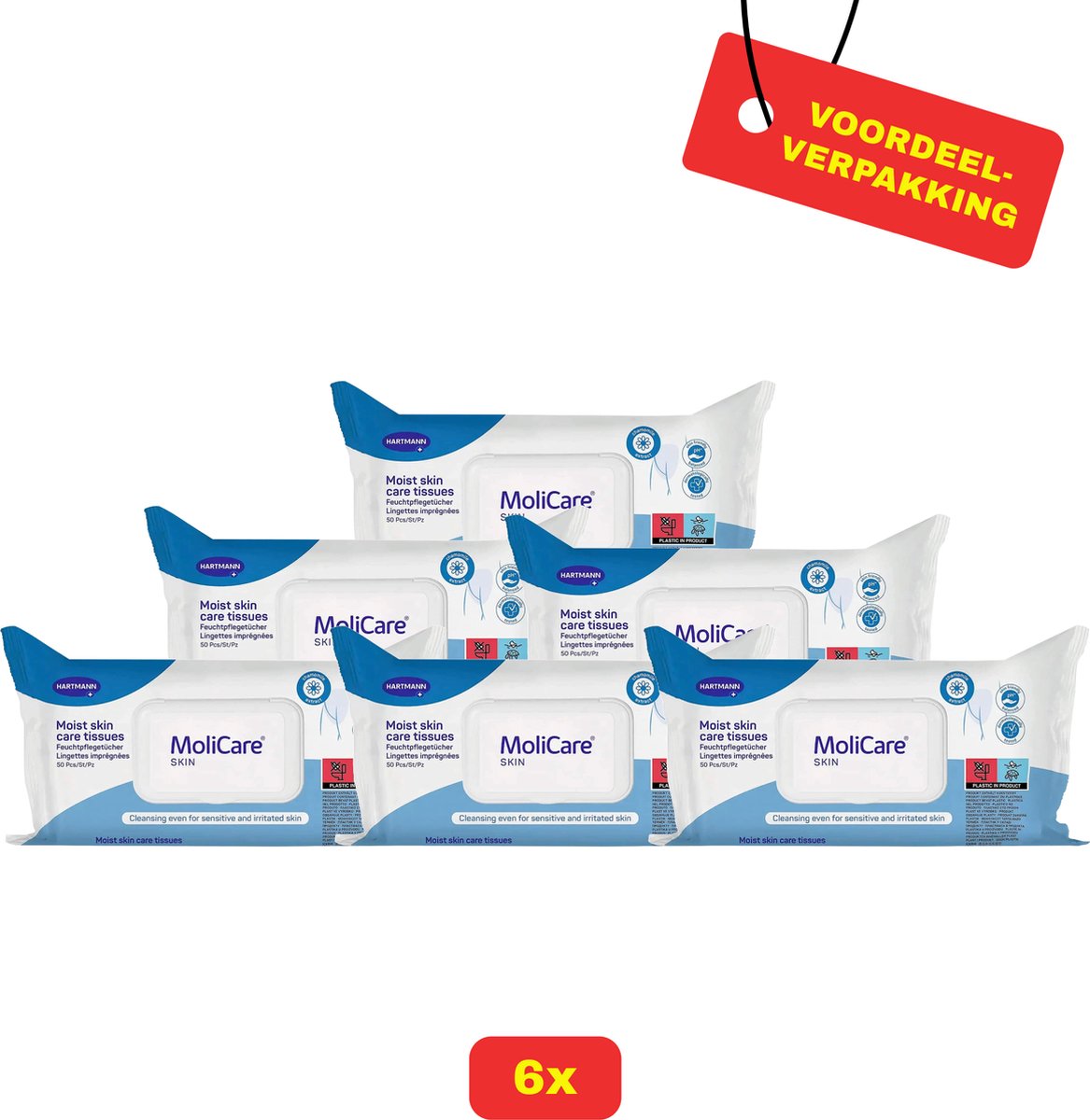 Goedkoopste 6x Molicare Skin Vochtige Doekjes - 6x 10 stuks - Voordeelverpakking!