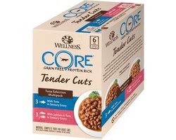 8x Wellness Core Kattenvoer Tender Cuts Selection 6-pack Tonijn 6 x 85 gr