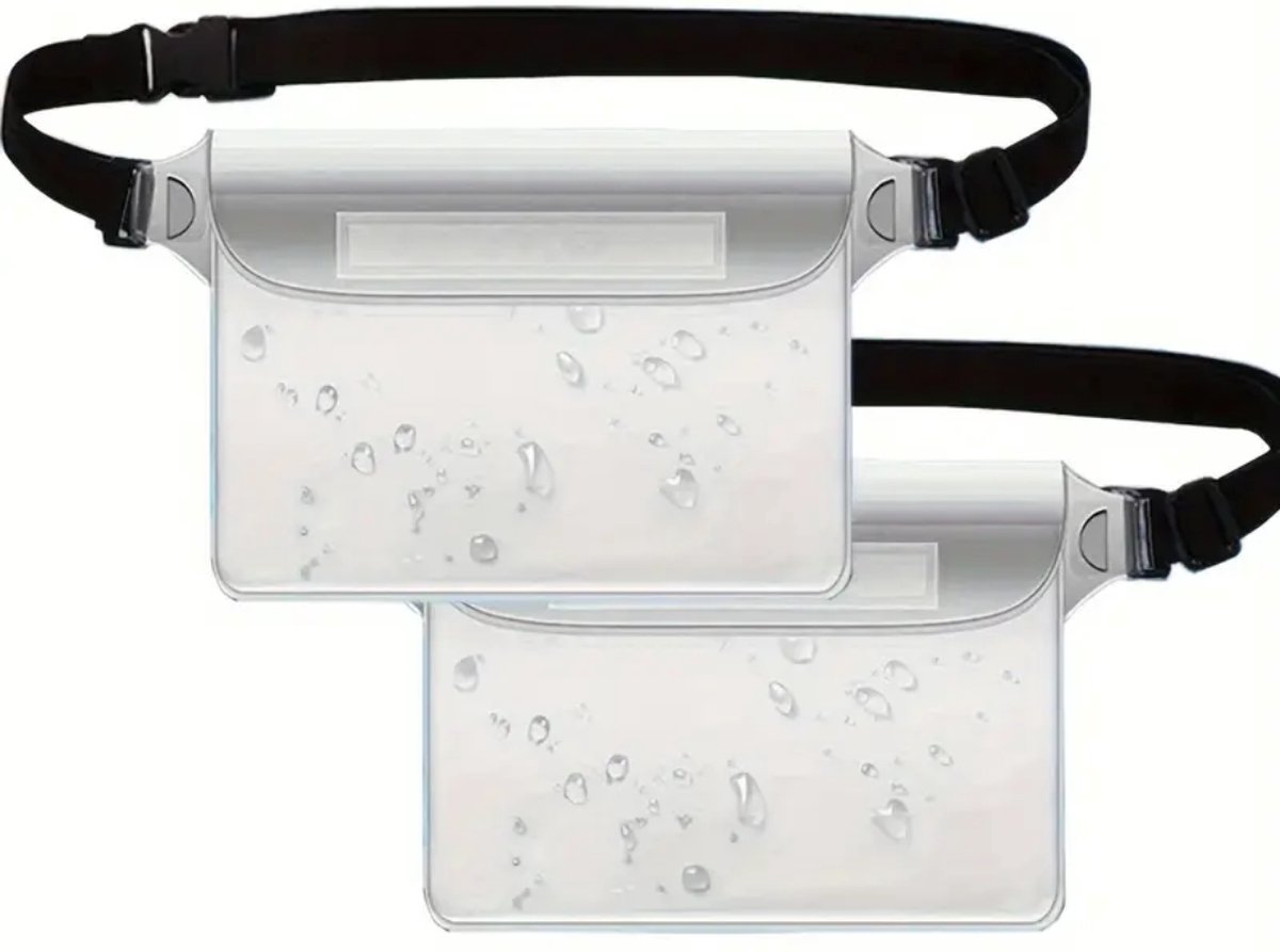 Nivard Waterdichte Telefoonhoesjes - Waterdicht Telefoonzakje - Waterproof Festival Opbergtasje - Documententasje - Waterbestendig - 2 Stuks Transparant