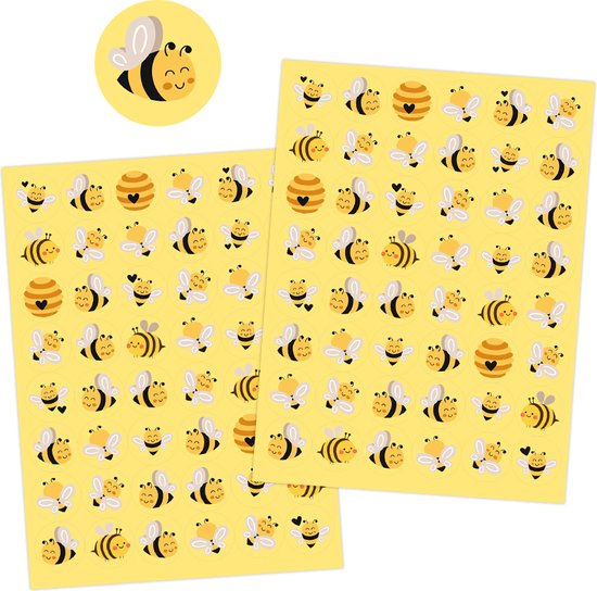 Bijtjes Stickervellen - Stickers Bijen - Lente Stickers - Zomer Stickers - Knutselen Meisjes - Knutselen Volwassenen - Kaarten Maken - Stickervellen Meisjes - Stickers Volwassenen - Beloningsstickers - Stickers Kinderen - Stickers Volwassenen