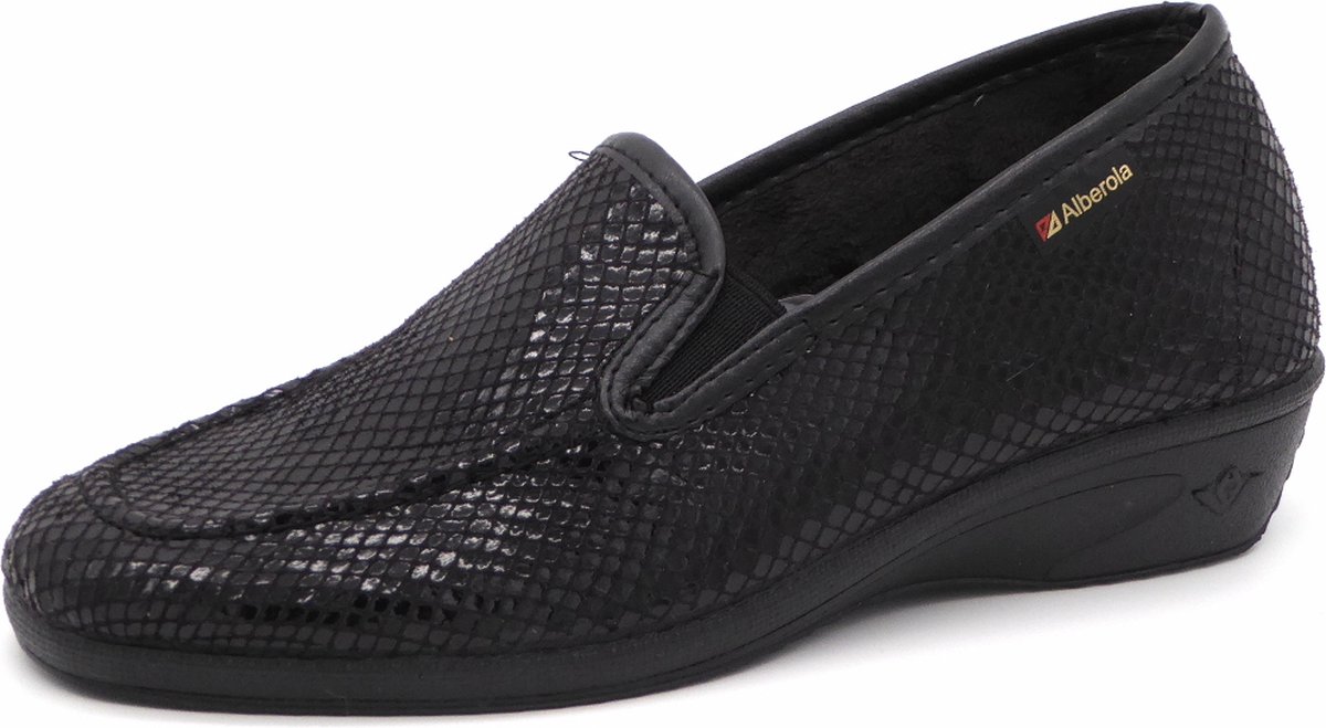 Alberola Dames Pantoffel - S14715 Zwart Python Print - Maat 38