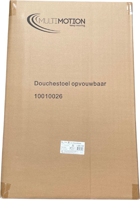 Doos voor een opvouwbaar MultiMotion douchestoeltje.