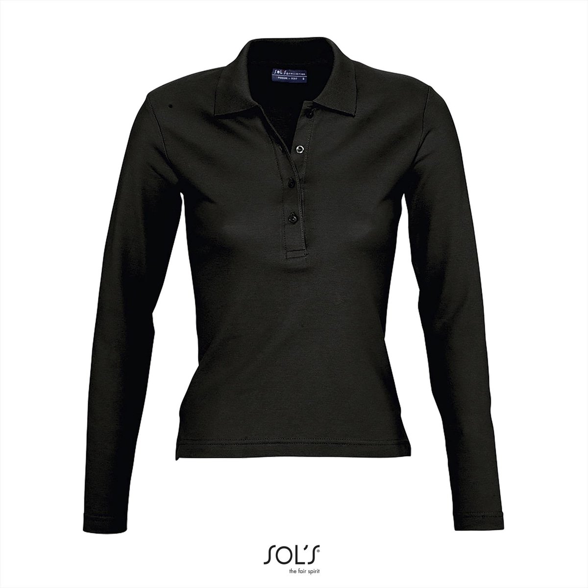 SOL'S Women´s Long Sleeve Polo Podium L535 - Black - M