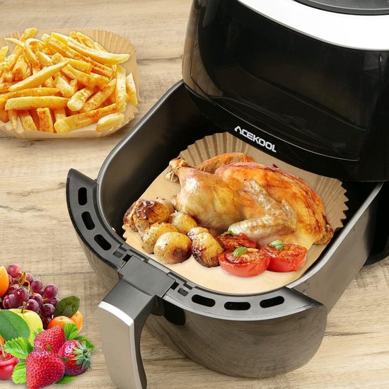 30 pièces Plateau de papier pour friteuse à air rectangle carré 16 cm