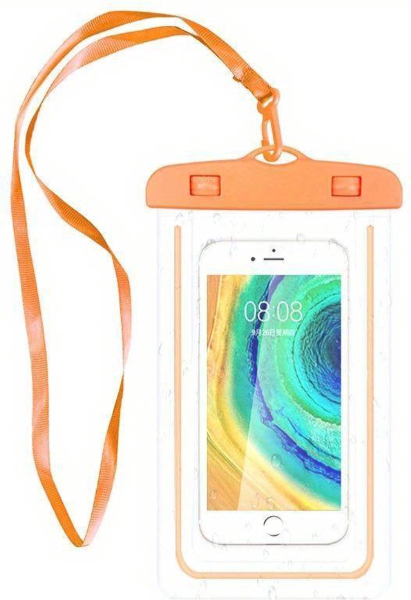 Bovista Waterdichte Telefoonhoesjes - Waterdicht Telefoonzakje - Waterproof Festival Opbergtasje - Documententasje - Waterbestendig - Oranje