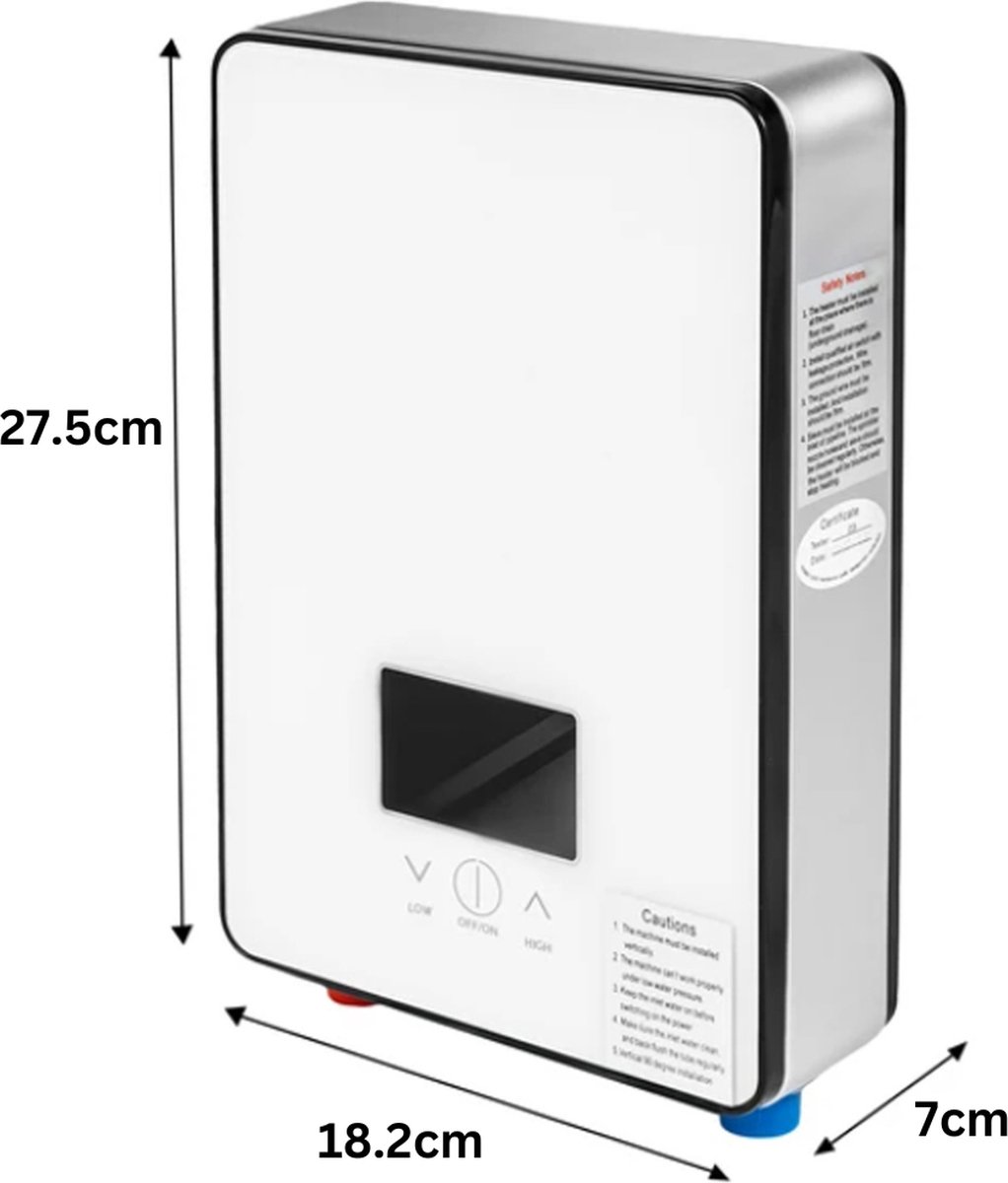 Doorstroomboiler, AC, 110 V, 4500 W, thermostatisch 30-55