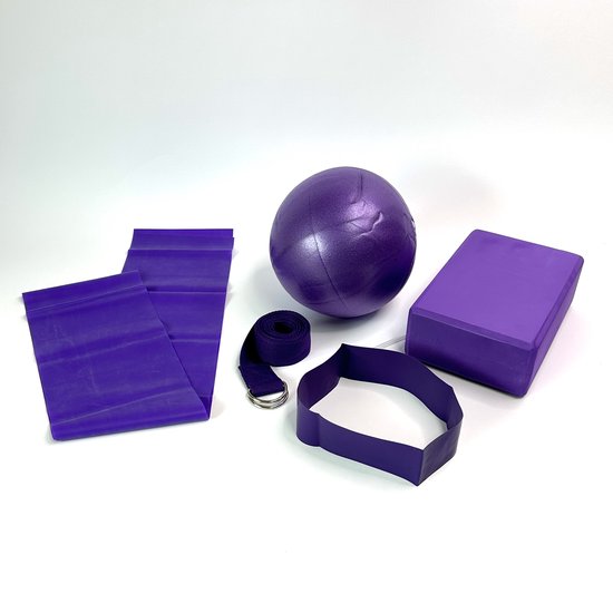 MGM Trading - Yoga beginners kit - Yoga blok - Strap - Yoga bal - Loop band - Stretch band - set — afbeelding 3