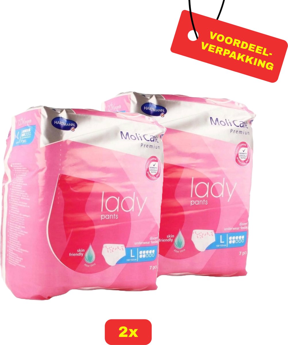 Goedkoopste 2x MoliCare Premium LADY Pants 7 Drops - Maat L - 2x 7 stuks - Voordeelverpakking!