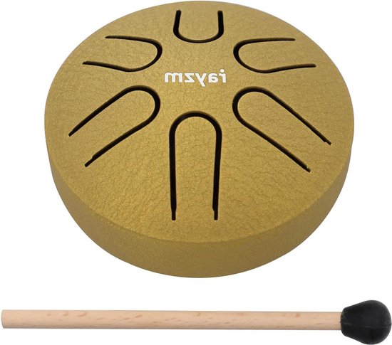 Rayzm Stalen tongtrommel van titaniumstaal met draagtas, stalen tongdrum, 5 inch (13 cm) 8 noten handpan tank drum kit, C-majeur tongtrommel drum instrument