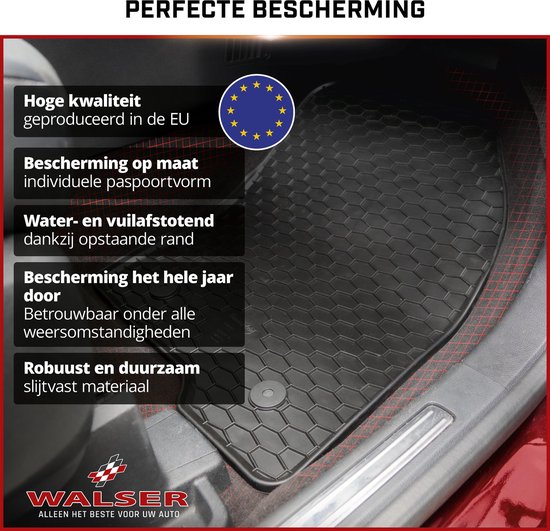 Tapis de sol en caoutchouc DirtGuard sur mesure pour Suzuki Swift III 2005-2017, Swift IV 2010-2017, SX4 2006-aujourd'hui, Fiat Sedici 2006-2014