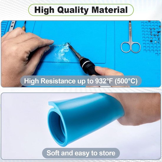 Tapis De Soudure Silicone 500°C - 30x45cm - Antistatique Antidérapant - Réparation Électronique