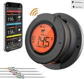 Bol.com Tumex - BBQ Thermometer Draadloos - Vleesthermometer Bluetooth - 4 Sondes - 0-380°C Bereik - Alarmfunctie - Voor Barbecu... aanbieding