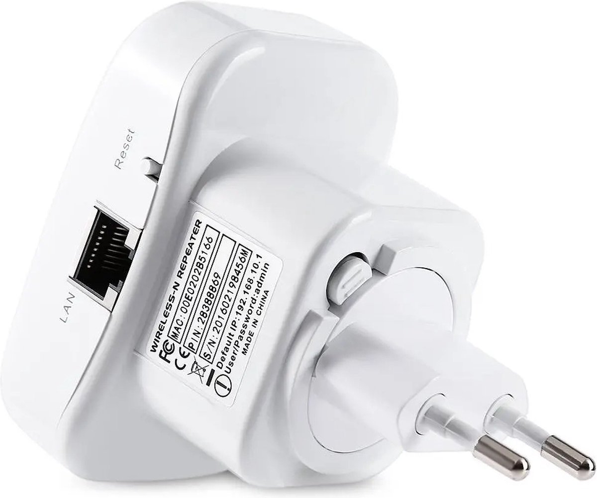 Afbeelding 2 van WiFi Versterker - Draadloos - 300Mbps - 2.4GHz - Wifi Versterker Voor Buiten - Wit