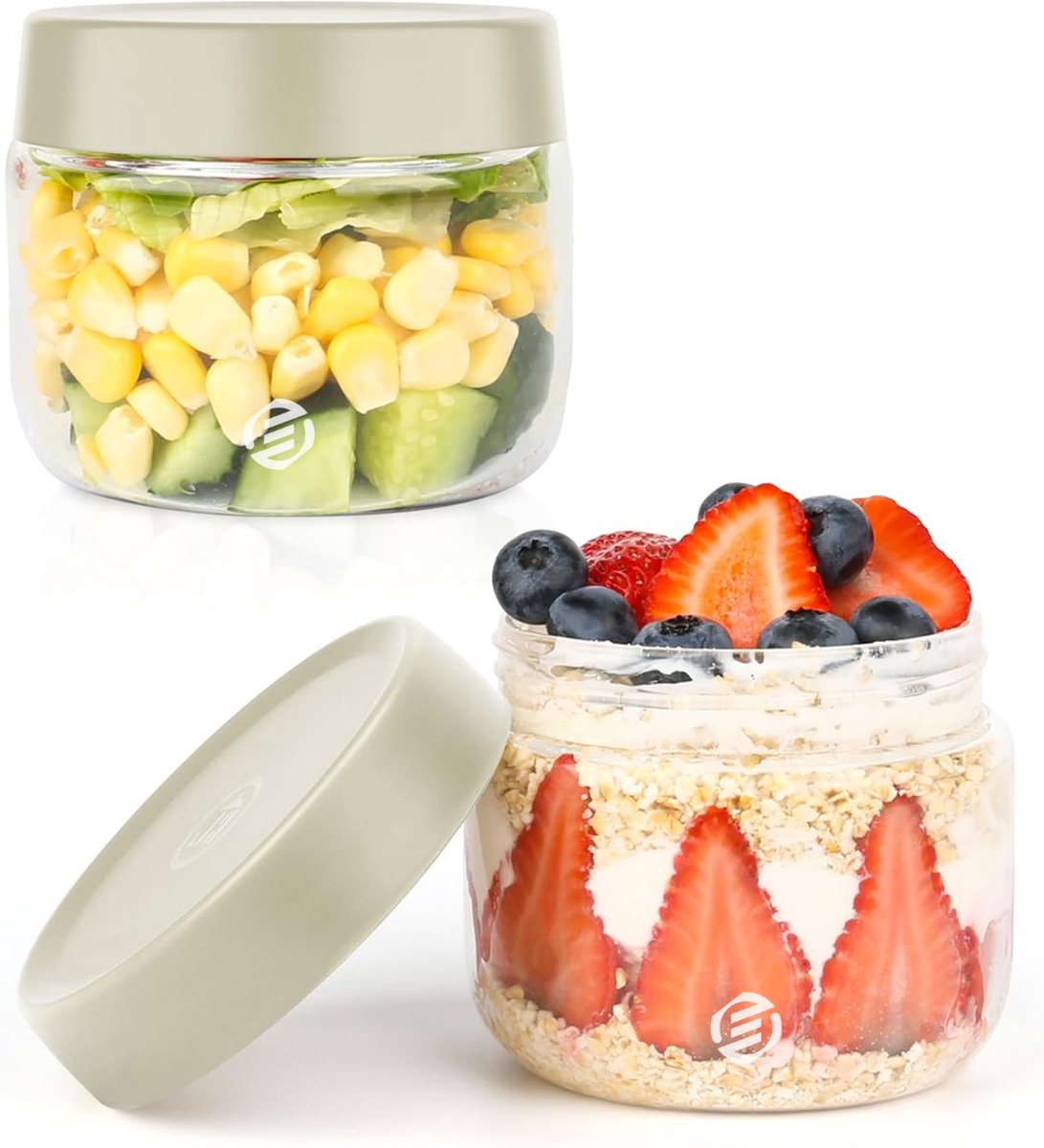 Equivera Overnight Oats Potjes Muesli Beker Mason Jar Havermout Set Must have voor jouw ontbijt