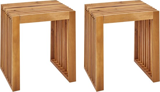 vidaXL 8-delige Loungeset met kussens massief acaciahout crème