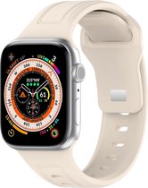 Siliconen bandje - geschikt voor Apple Watch 44/45/46/49 mm (Series 12/11/10/9/8/7/6/5/4, Ultra 4/3/2 & SE 3/2/1) - beige