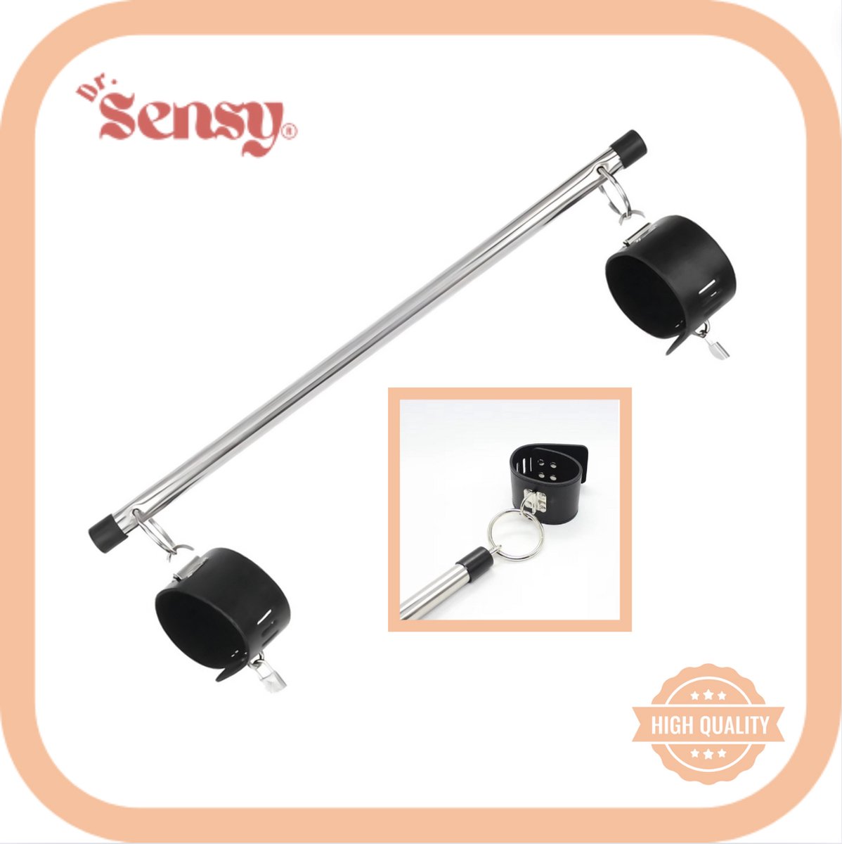 Goedkoopste Dr. Sensy BDSM Metalen Benen Spreider 2 Boeien - RVS - Spreidstang - SM - Erotisch - Seks Speeltjes
