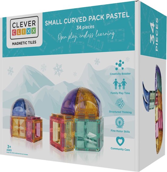 Small Curved Pack Pastel | 34 Stuks | Speelgoed +3 jaar