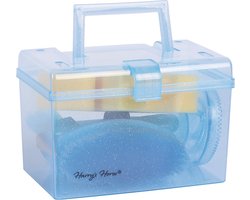 Poetskist Mini Box - Blauw - poetsset poetsbox poetsspullen paarden poetsen borstelen