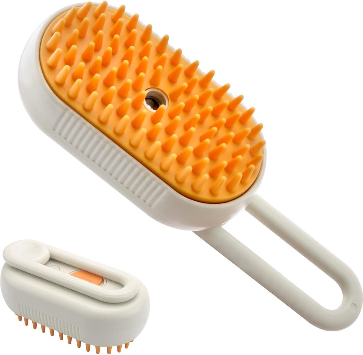 Hondenborstel 3-in-1 stoomborstel voor katten en honden – waterborstel – verwijdert vliegend haar voor katten en honden (geel)
