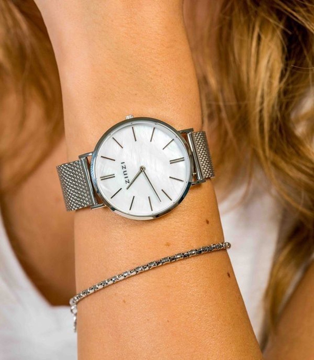 Zinzi Watches Retro horloge Zilverkleurig bol