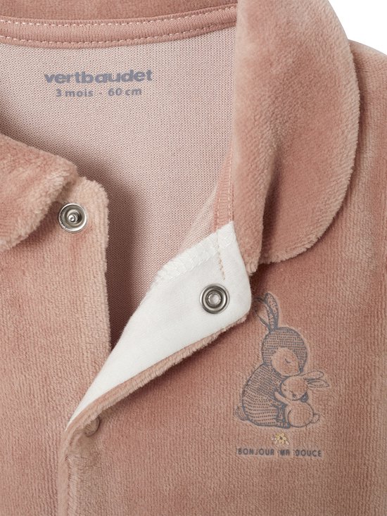 Vertbaudet Lot de 2 pyjamas mixtes velours ouverture naissance