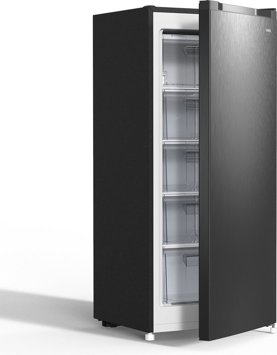 CHiQ FSD160D4E - Vrijstaande Vriezers - 145 Liter - 5 Vrieslades - Energieklasse E - RVS - Zwart - 12 Jaar Garantie op Compressor