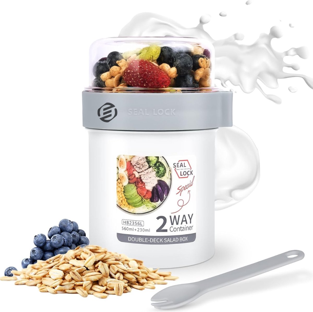 Equivera Overnight Oats Potjes - Muesli Beker - Mason Jar - Havermout - Set - Must have voor jouw ontbijt