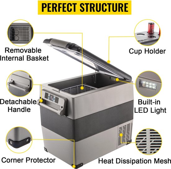 Eszenzics™ Mini koelkast Vriezer - Ruim 35L - Snelle Compressor koeler - Draagbaar - Lichtgewicht - 200V én 12V - Mobiele app - Camping - Outdoor - Auto - Vrachtwagen van Eszenzics™ — afbeelding 3