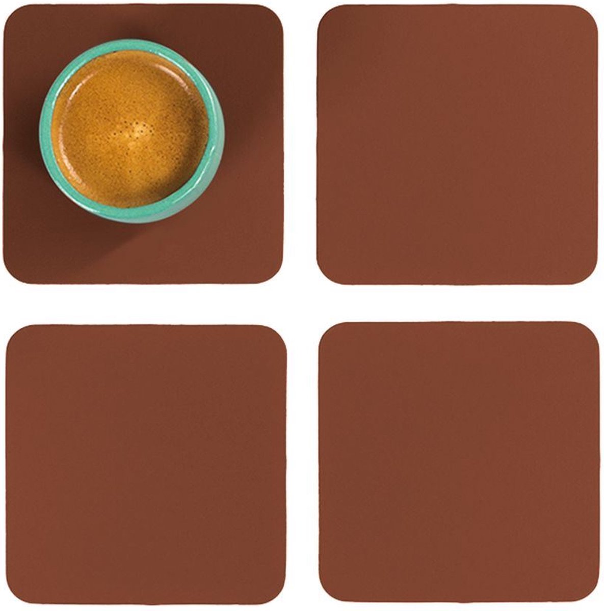 Vacavaliente - Home Accents Ruca Square Coasters (x4) Cocoa