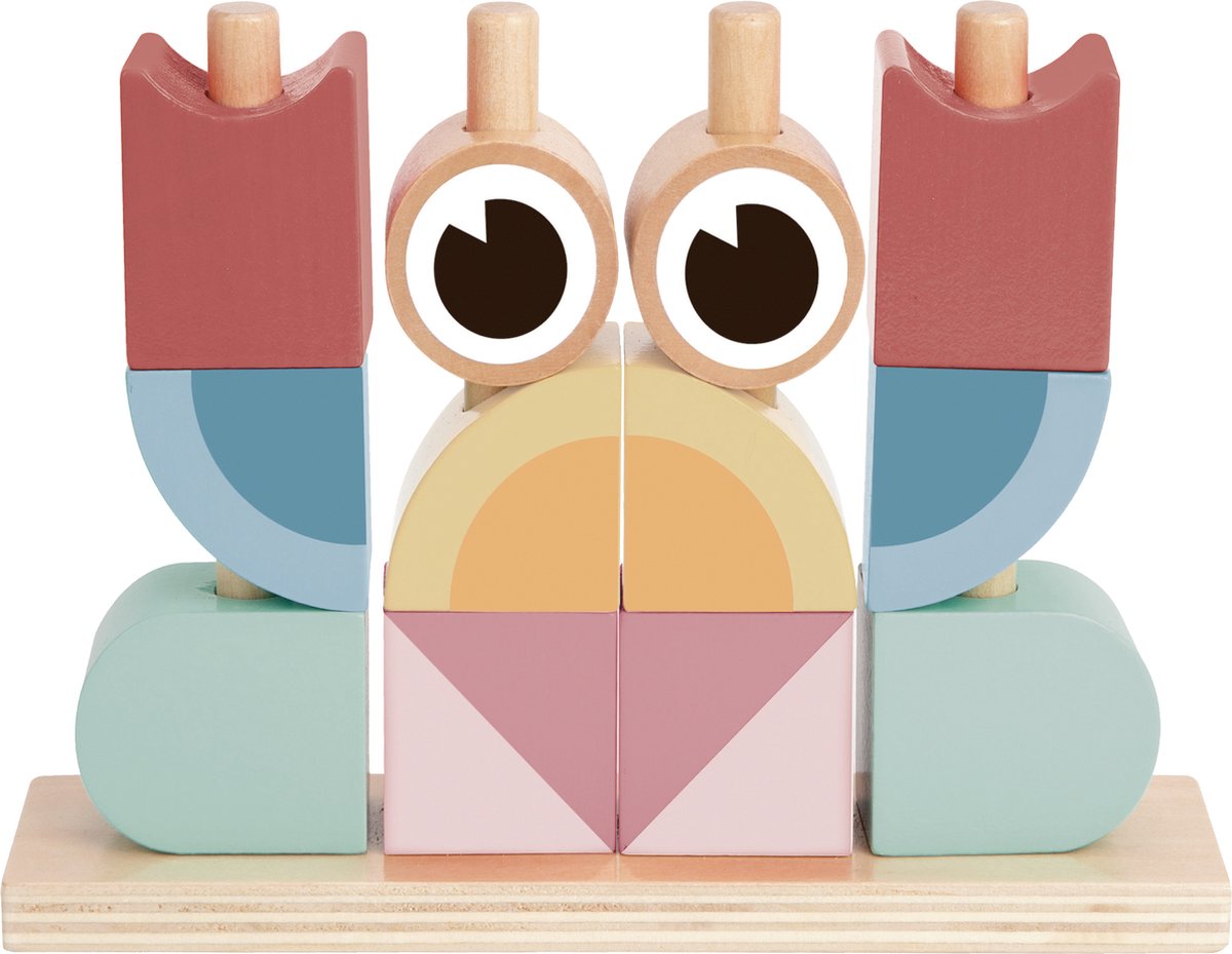 Tooky Toy Crabbie Houten Stapeltoren – FSC Mixed - Montessori Speelgoed - Verschillende vormen