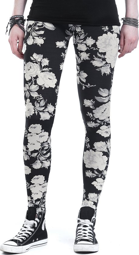 Legging Urban Classics -S- Flower Graphic Noir / Blanc