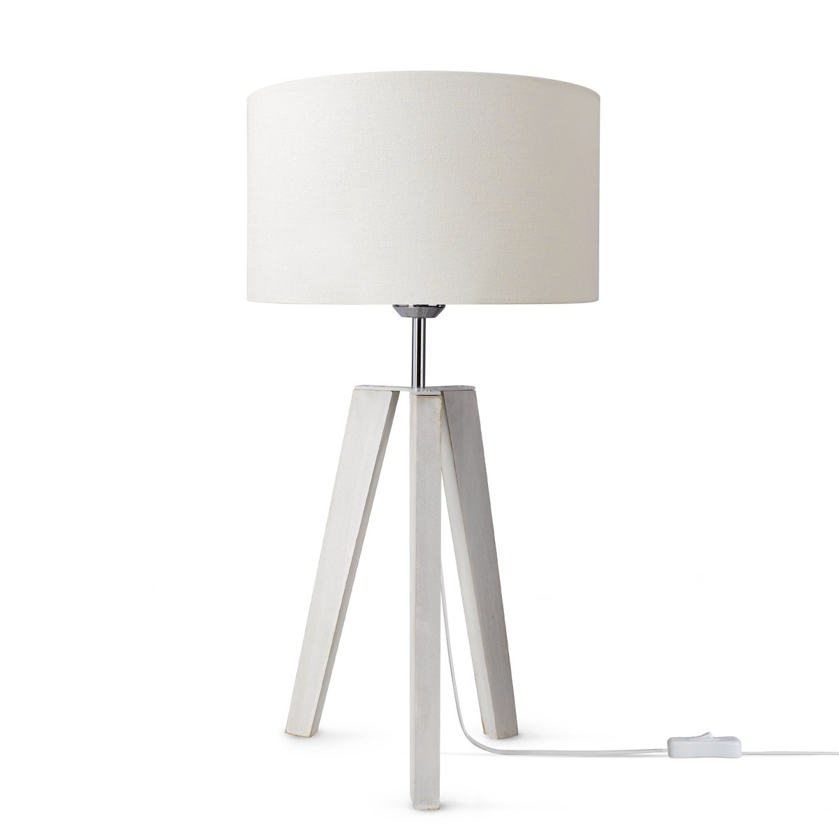 Paco HomeTafellamp Driepoot Lamp Nachtkastje Staande Lamp E27 Stoffen Lampenkap Uni