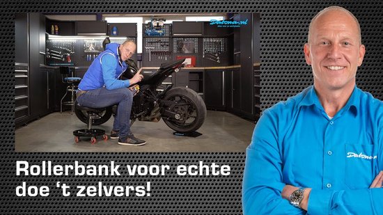 Datona® Rollerbank aluminium - Voor motor tot 500 kg - Compact 30,5x23x4 cm - Rollen Ø33 mm L190 mm - Anti-slip - 1,8 kg