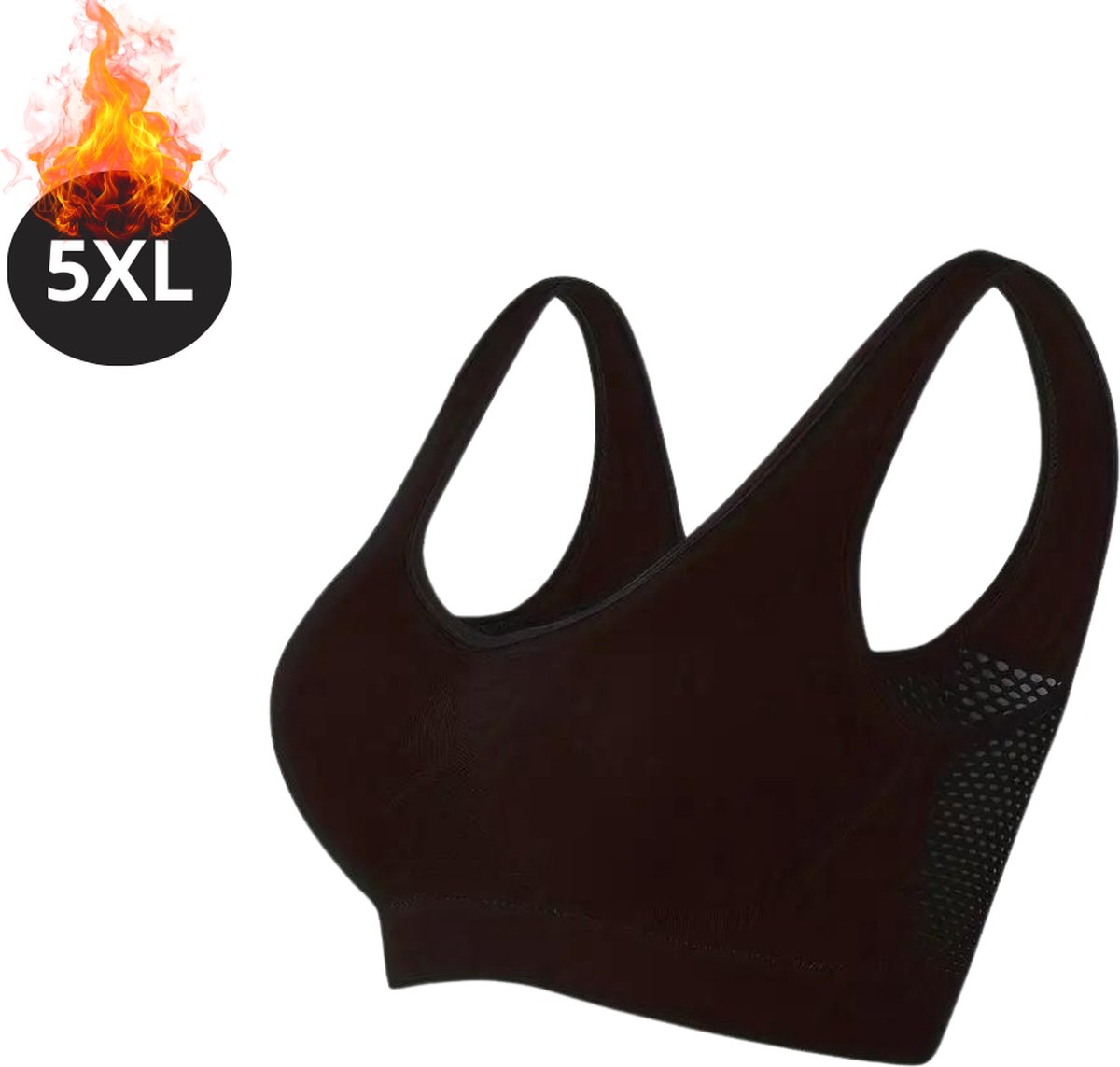 Bovista BH Zonder Beugel - Zonder Bandjes - Push-up Bh's - Comfort Beha - Comfortabel - Sterk - Yoga - Plus Size - Zwart
