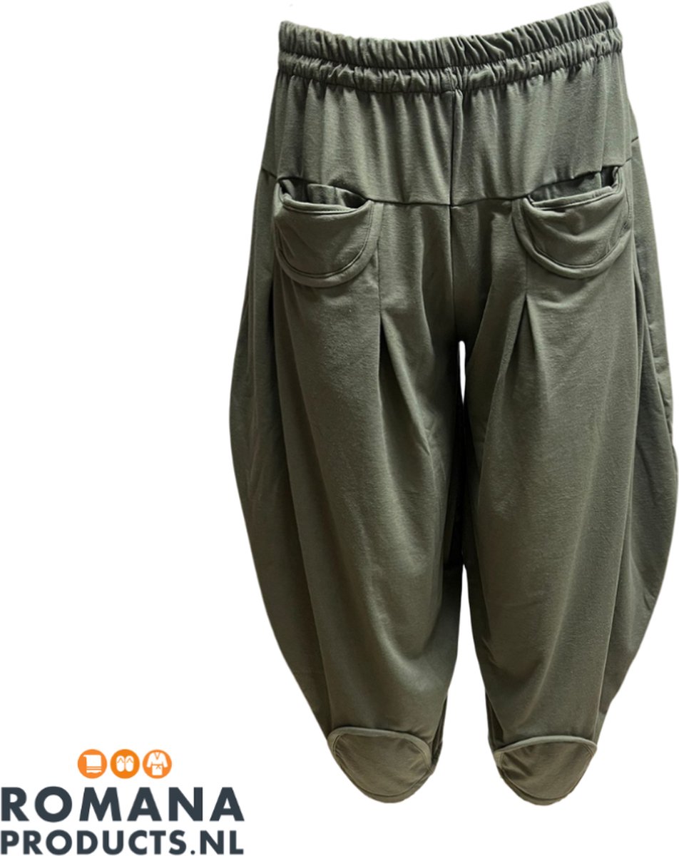 Romana Products Sauna Broek - Loungewearbroek - Yogabroek - Pofbroek - Leger Groen - 99cm