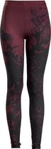 Black Premium by EMP Donkerrode legging met allover print - Dames - XXL