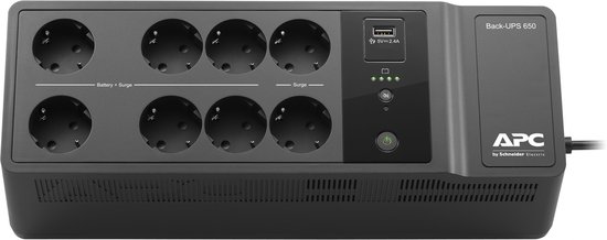 APC Back-UPS BE650G2-GR - Noodstroomvoeding 8x stopcontact, 650VA, 1 USB oplader, 1 USB datapoort