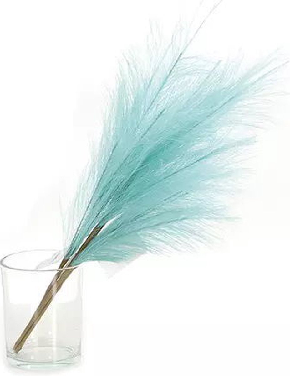 Buitengewoon Boet Pampas Gras 60 cm Turquoise kunstplant Buitengewoon de Boet blauw